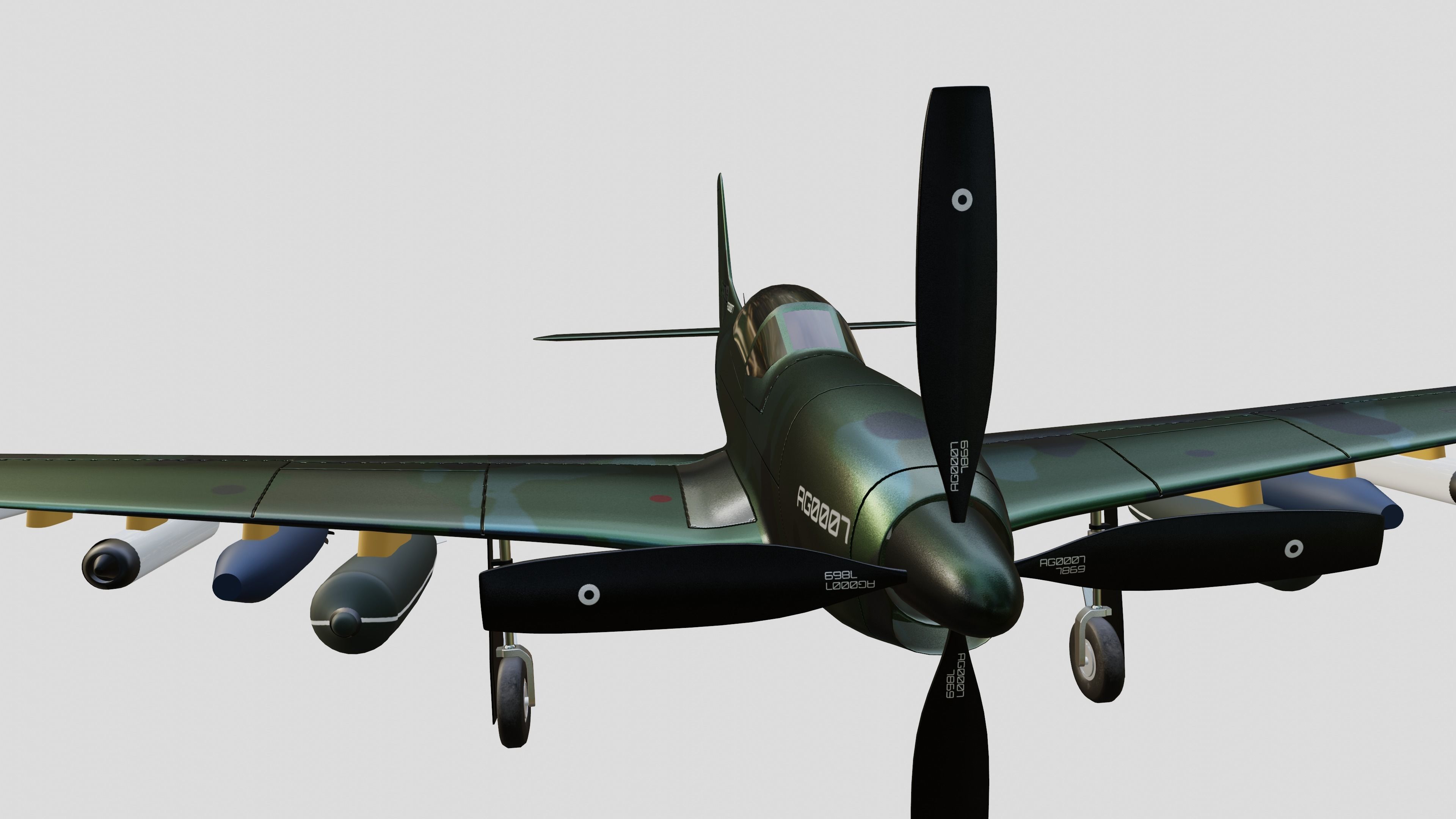 Piper PA-48 Enforcer - That BADASS MUSTANG  - Low-poly 3D model_21