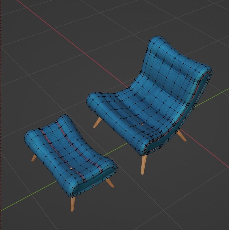 Nordic Snail Chair for interiors 3D model_4