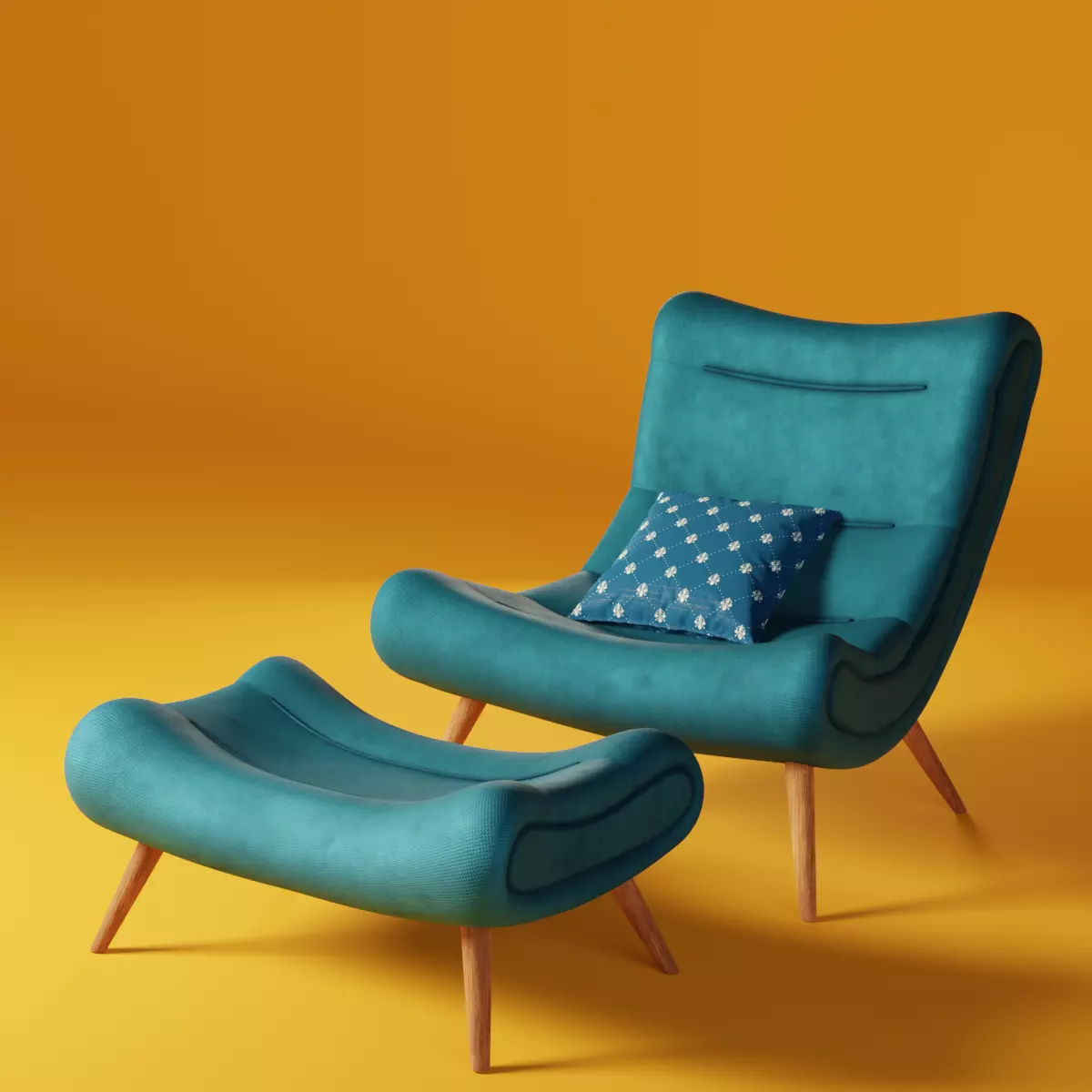 Nordic Snail Chair for interiors 3D model_0