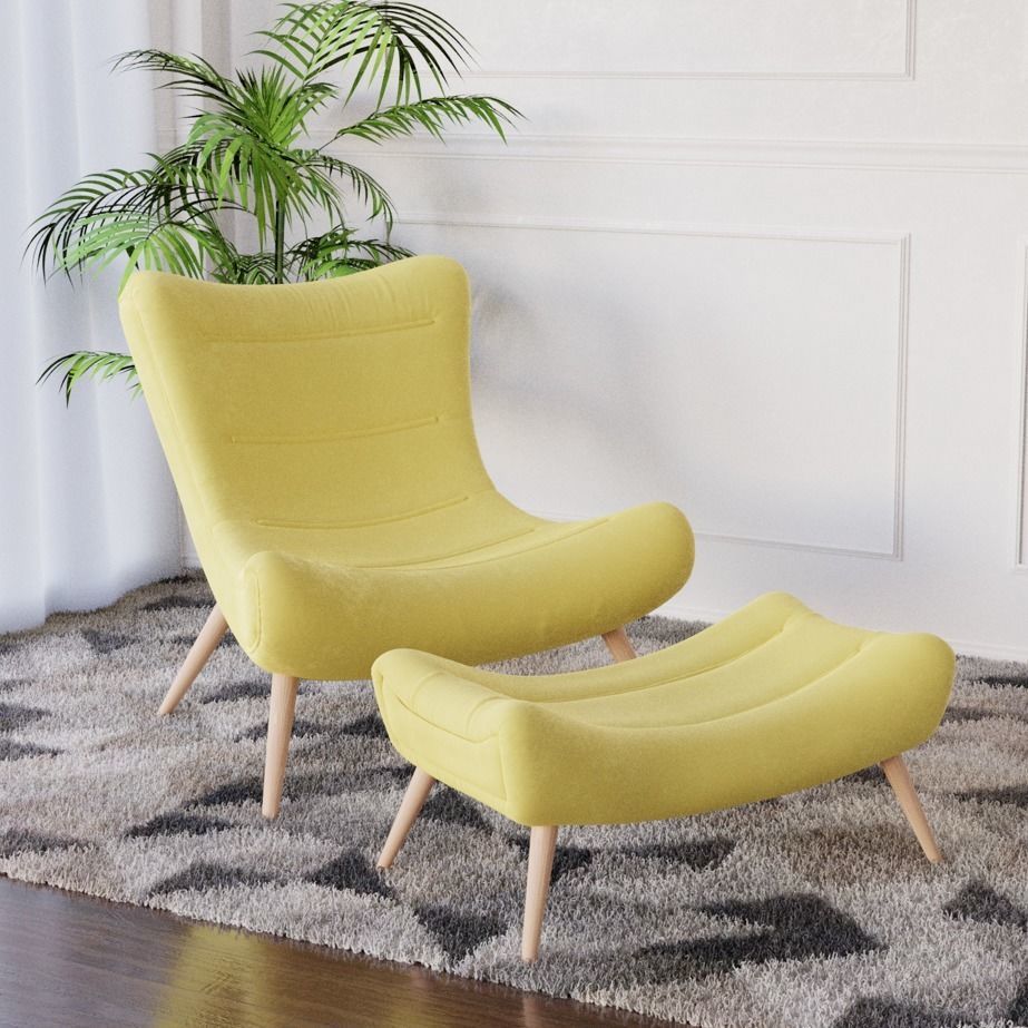 Nordic Snail Chair for interiors 3D model_1