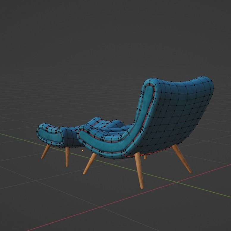 Nordic Snail Chair for interiors 3D model_5