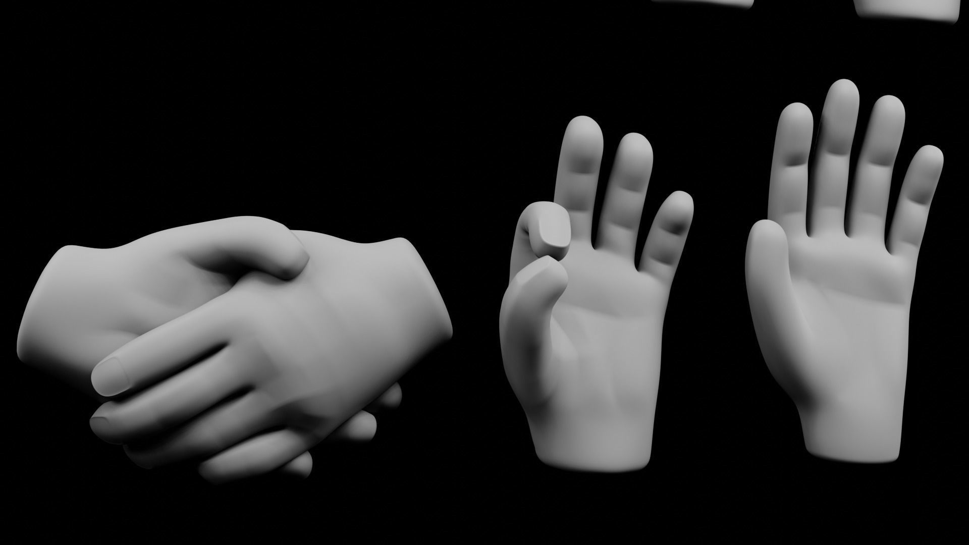 Hands Cartoon Iconics 3D model_5
