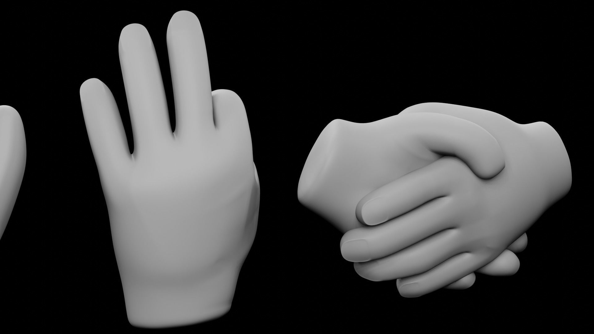 Hands Cartoon Iconics 3D model_8
