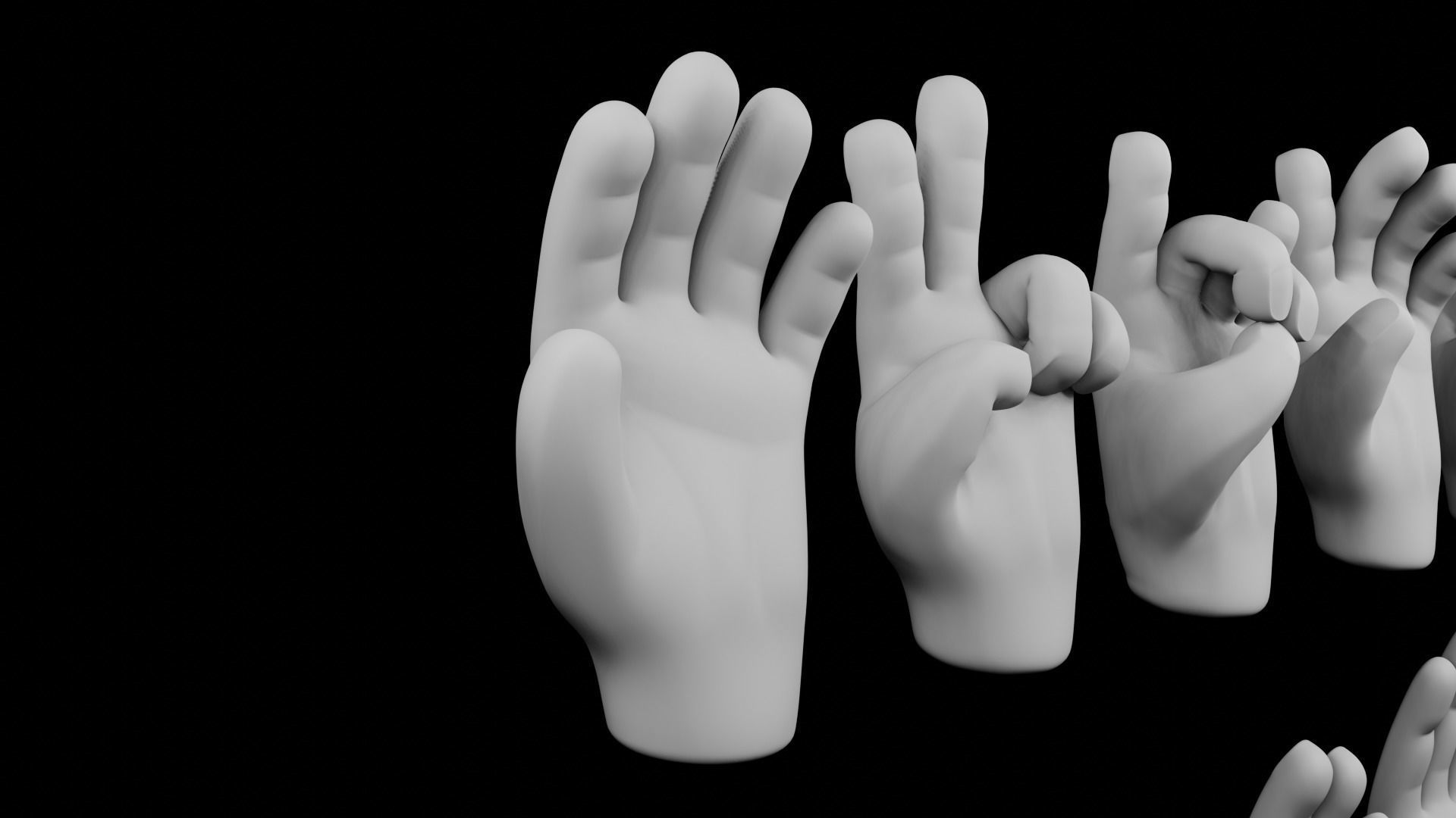 Hands Cartoon Iconics 3D model_2