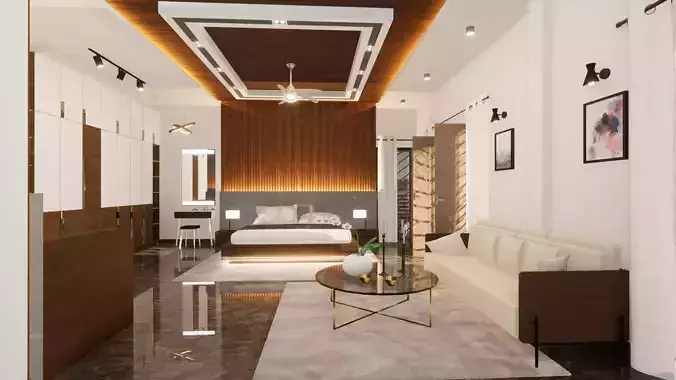 Bedroom Interior- Wooden Finishing