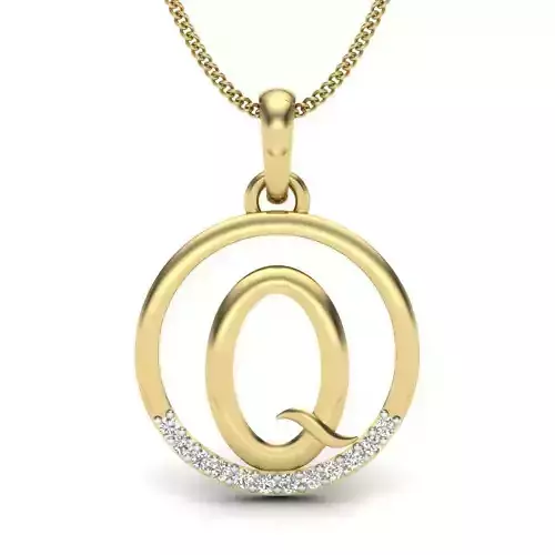 Initial Letter Pendant Q 3D print model