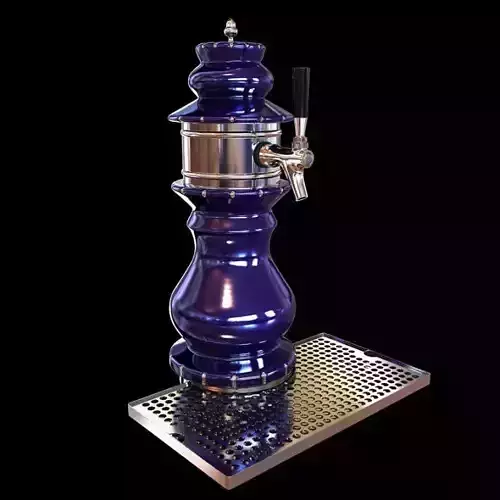 Beautiful Blue Ornate Beer Tap 3D model