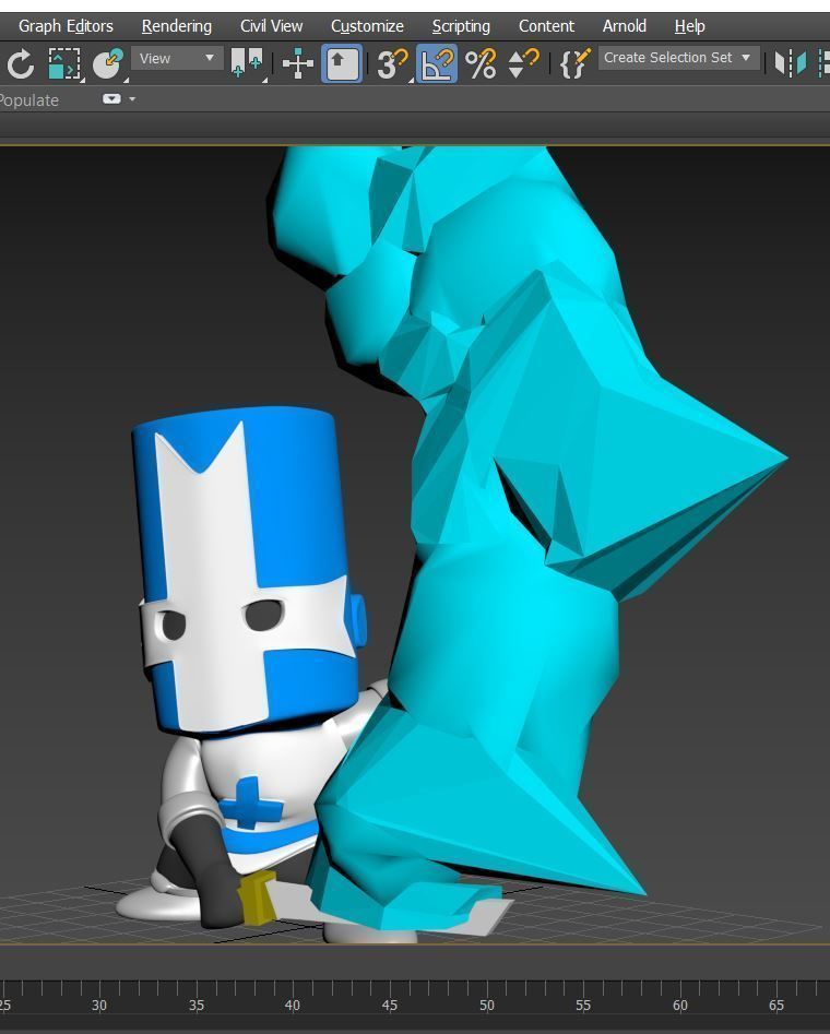 Castle Crasher blue 3D print model_6