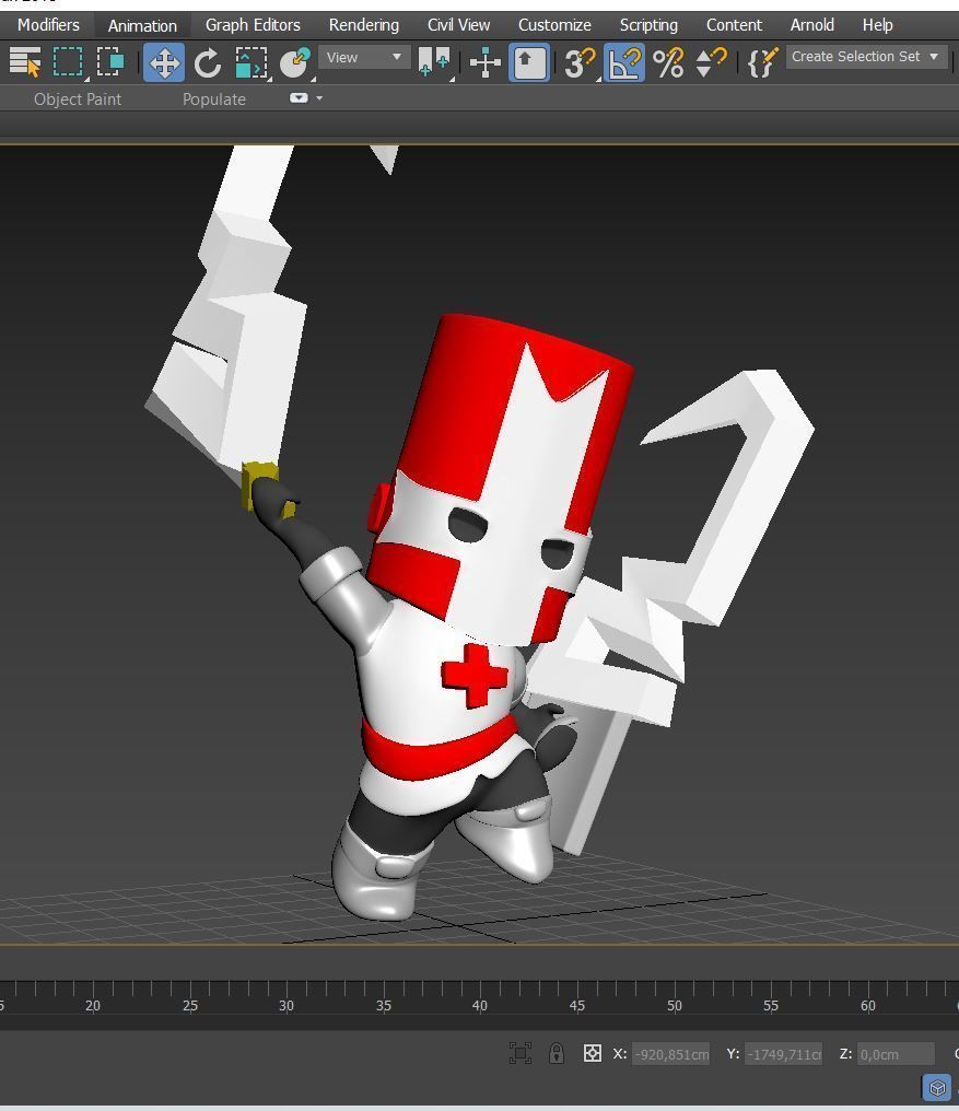 Castle crasher red 3D print model_4