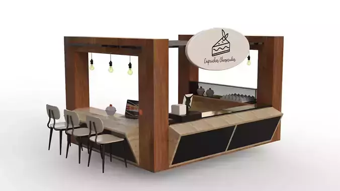 Stand - Kiosk cupcakes 3D Model 