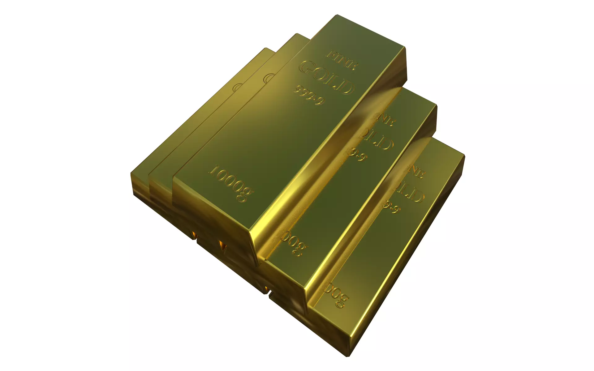 Gold bar Low-poly 3D model