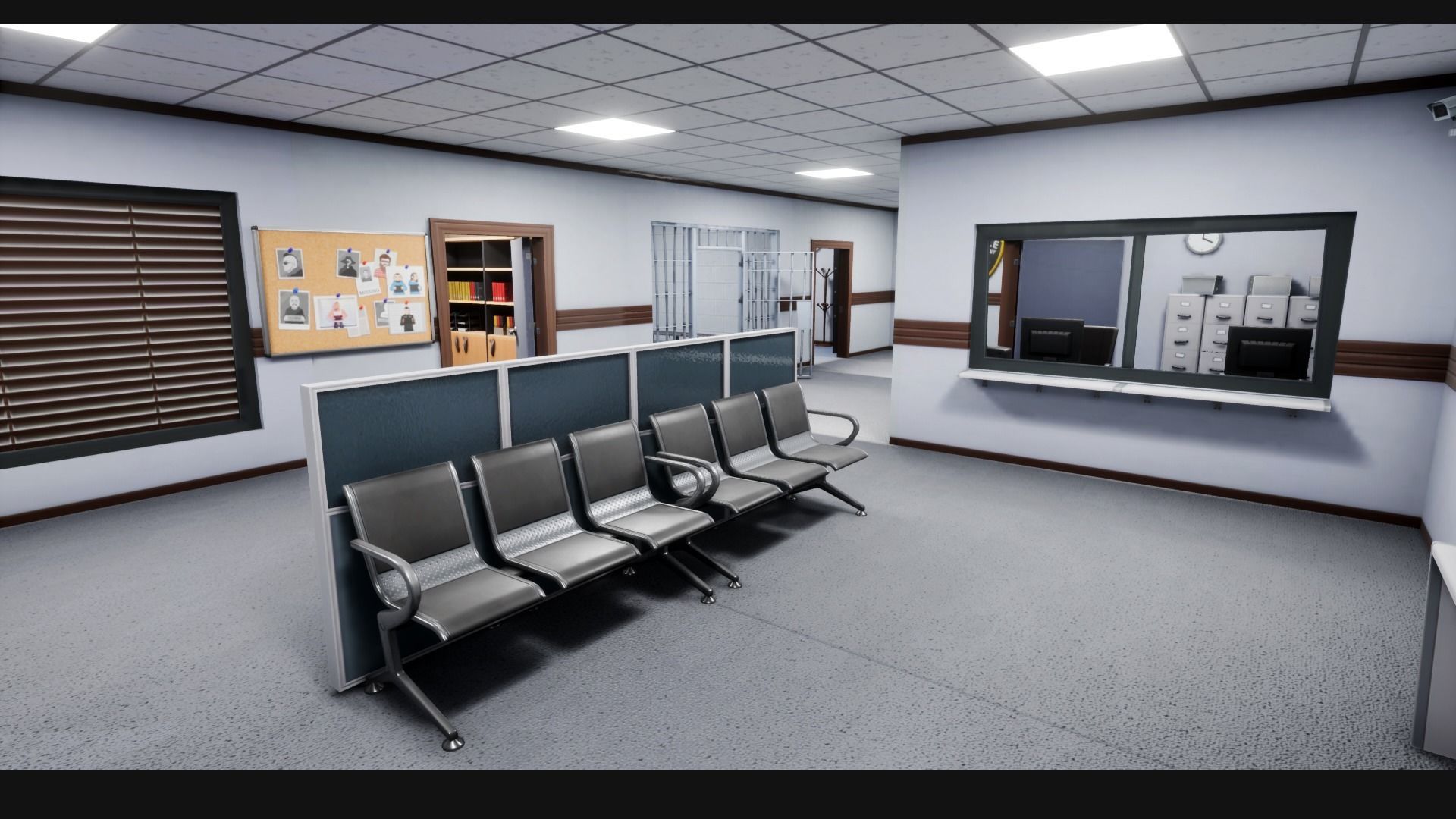 Police Station Stylized Low-poly 3D model_13