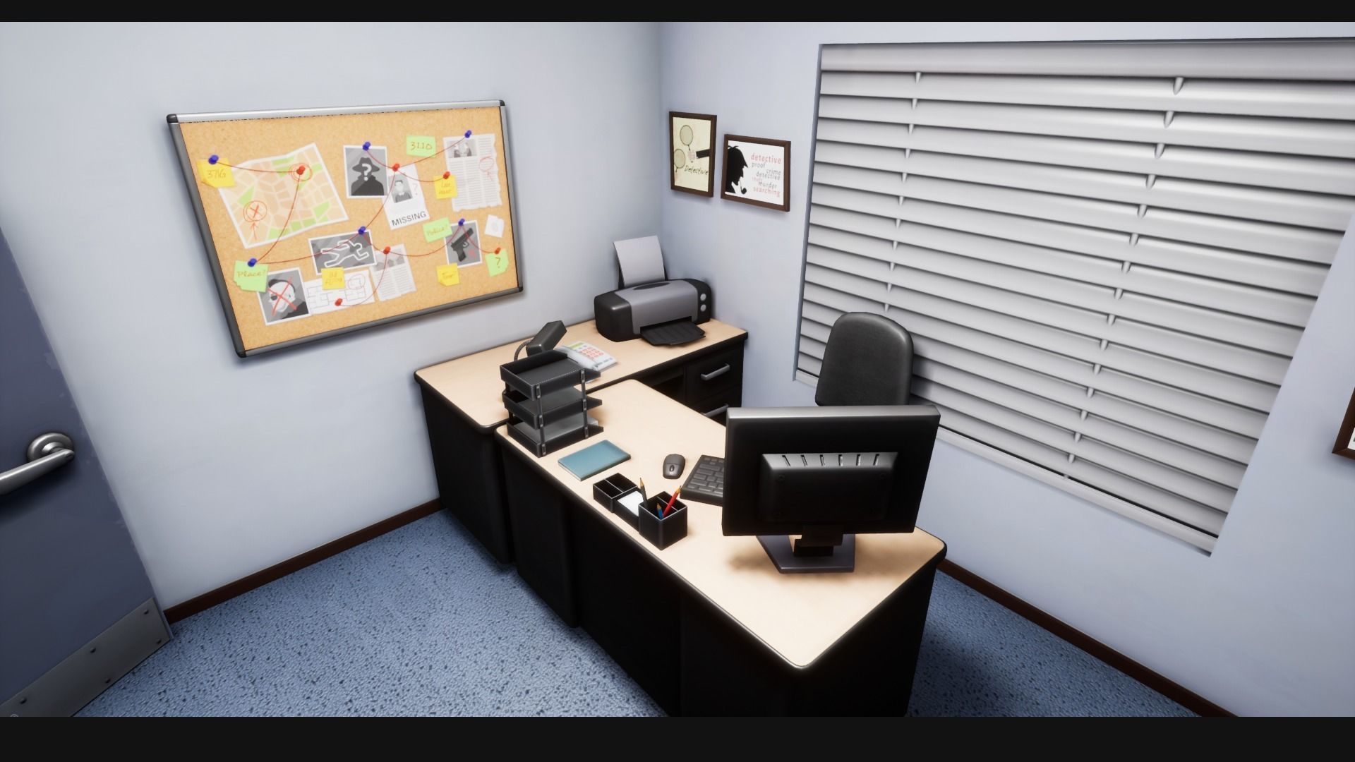 Police Station Stylized Low-poly 3D model_17