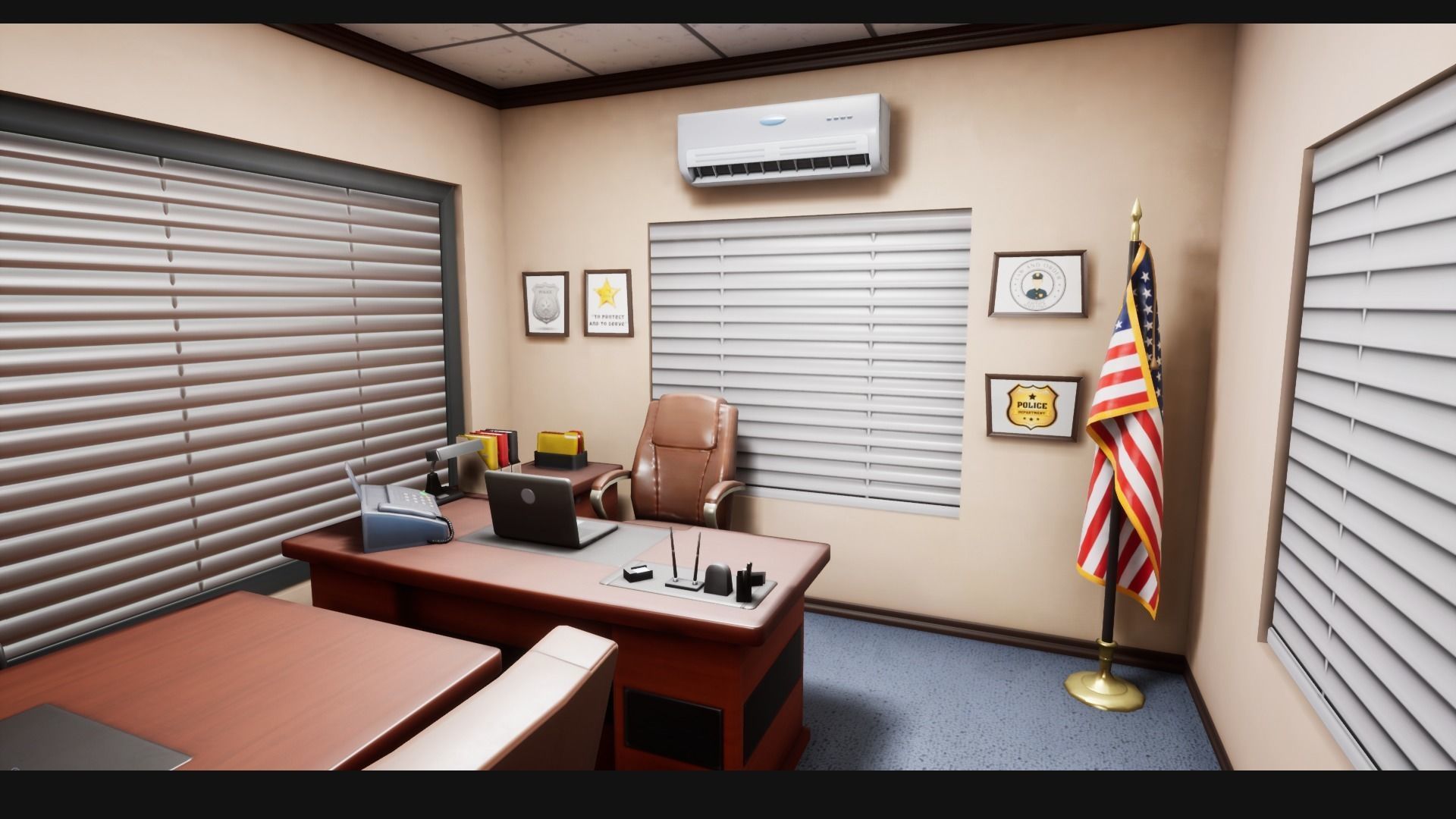 Police Station Stylized Low-poly 3D model_14