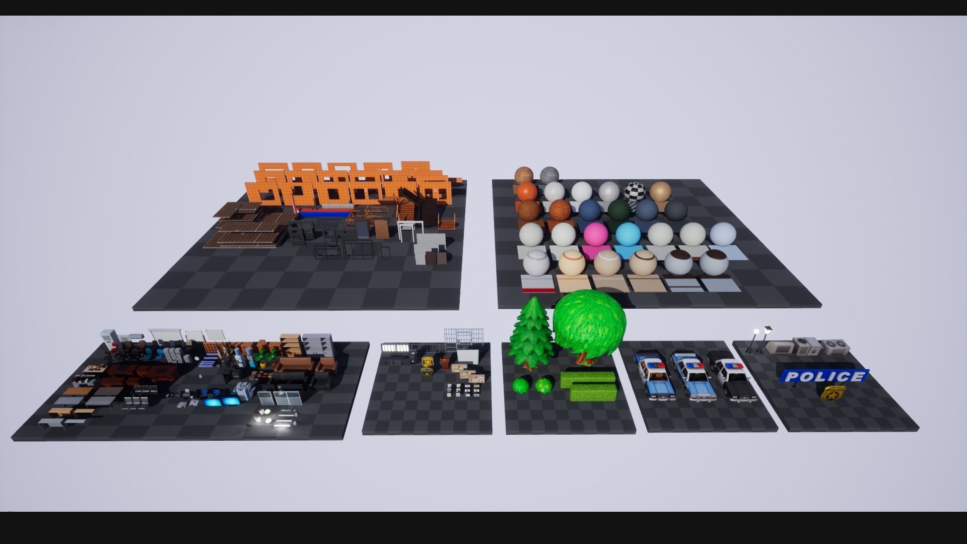 Police Station Stylized Low-poly 3D model_21