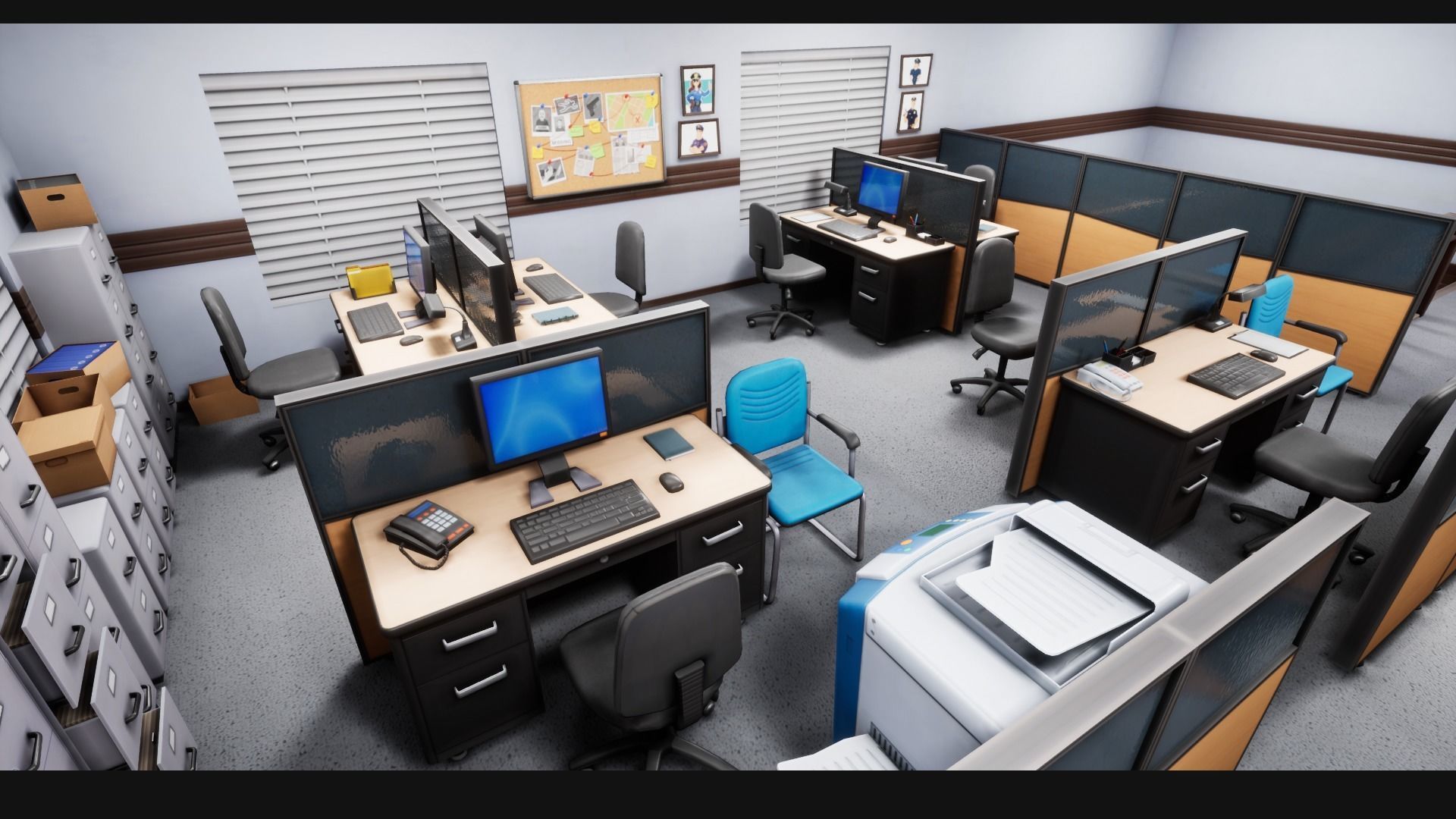 Police Station Stylized Low-poly 3D model_18
