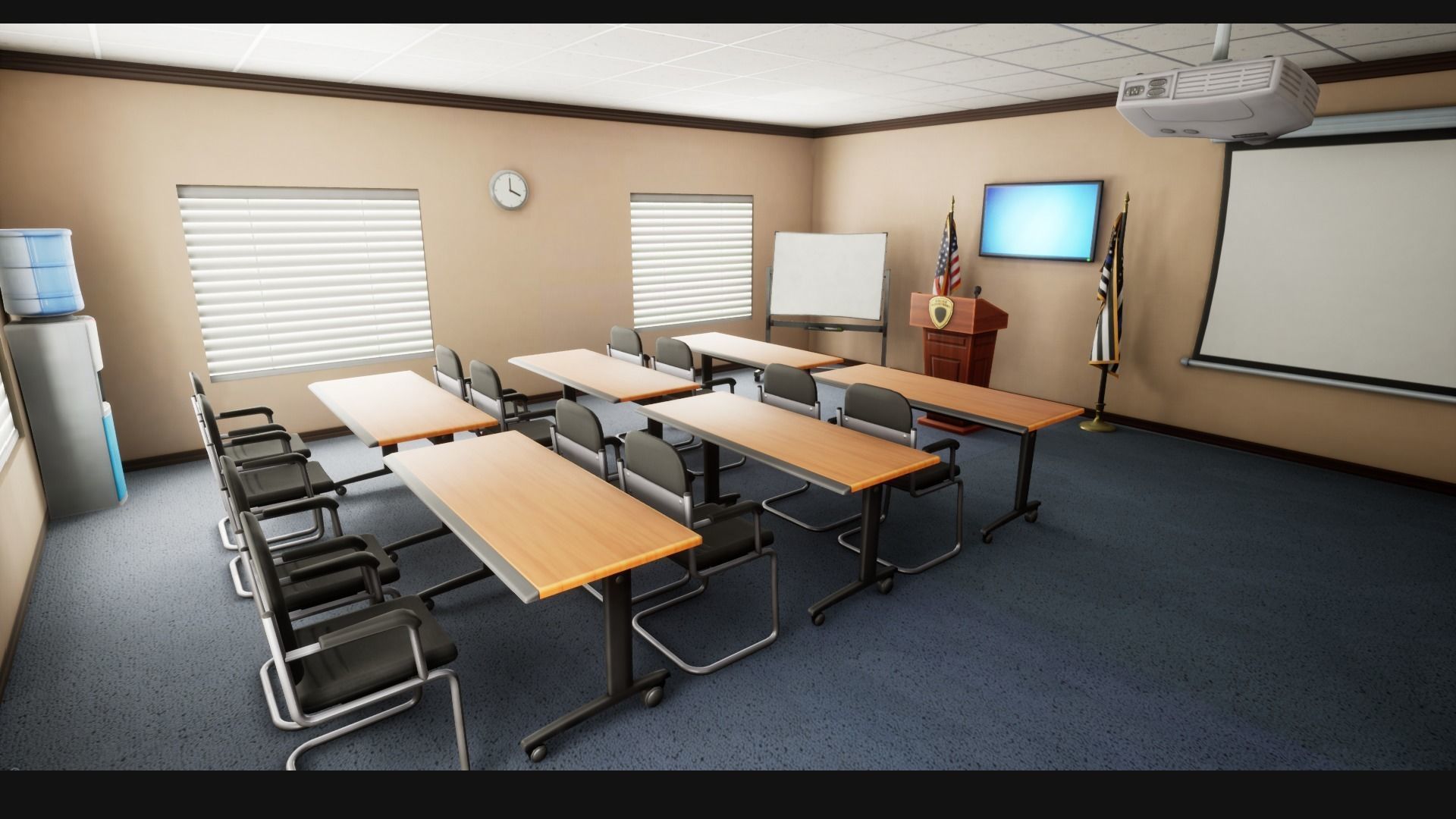 Police Station Stylized Low-poly 3D model_10