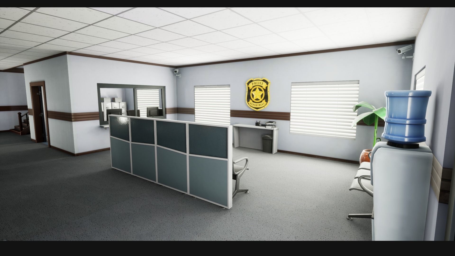 Police Station Stylized Low-poly 3D model_4