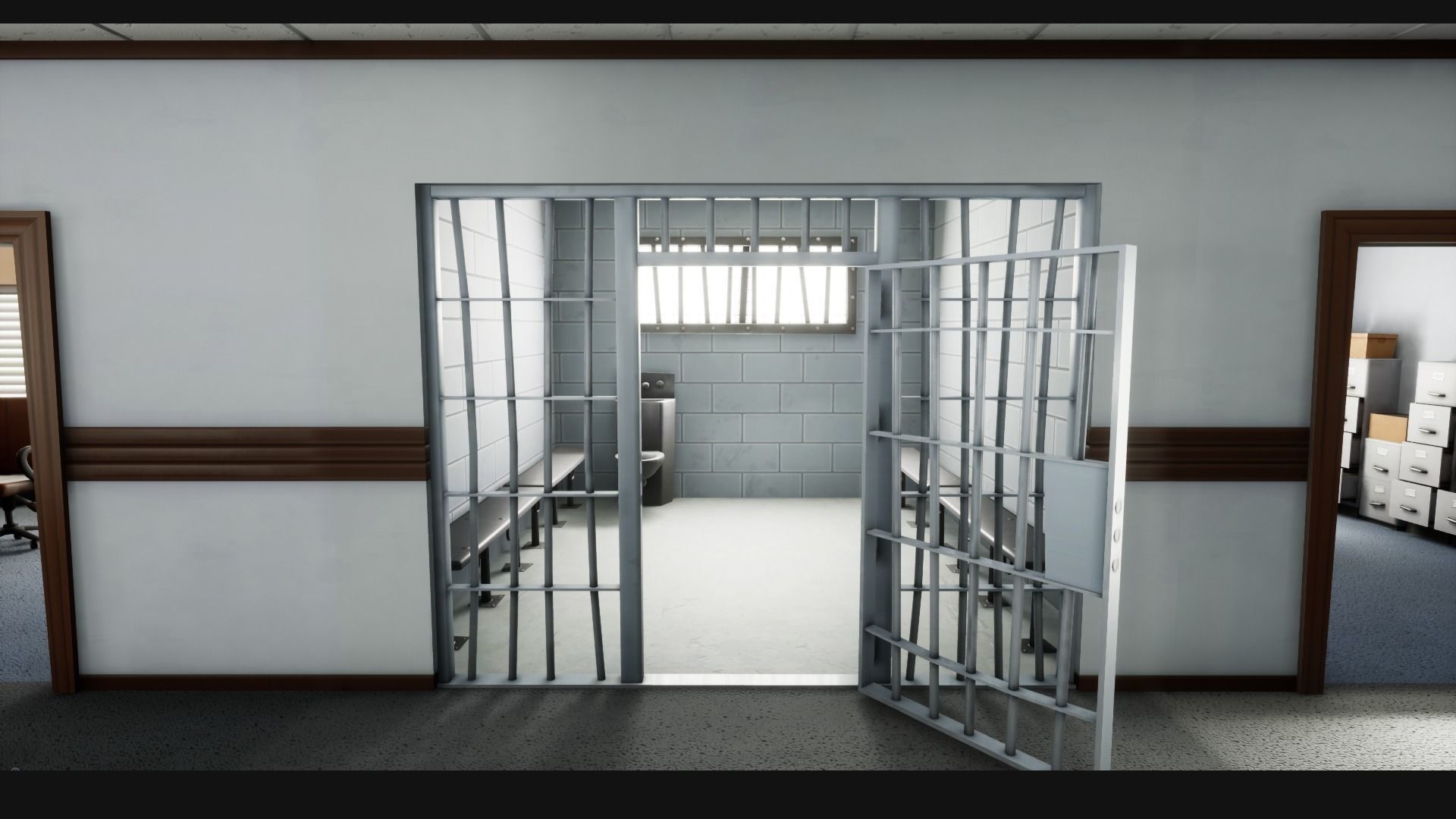 Police Station Stylized Low-poly 3D model_7