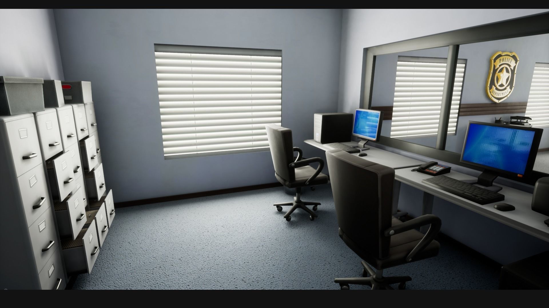 Police Station Stylized Low-poly 3D model_6