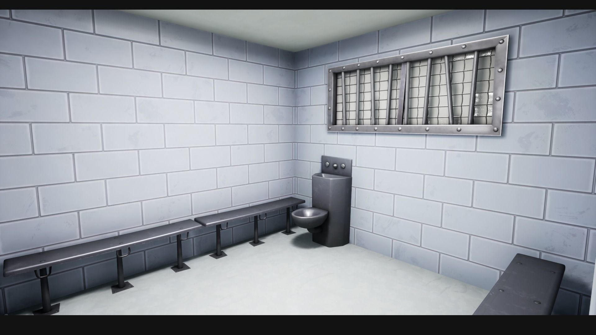 Police Station Stylized Low-poly 3D model_16