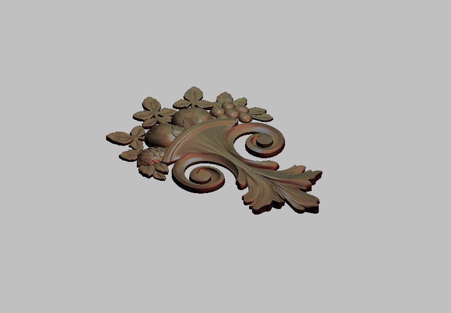 Decor 6 ornate ornament with flowers and leaves 3D print model_1