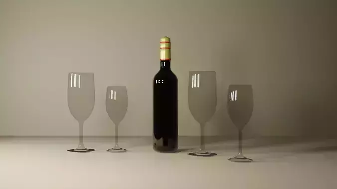 wine glass and bottle