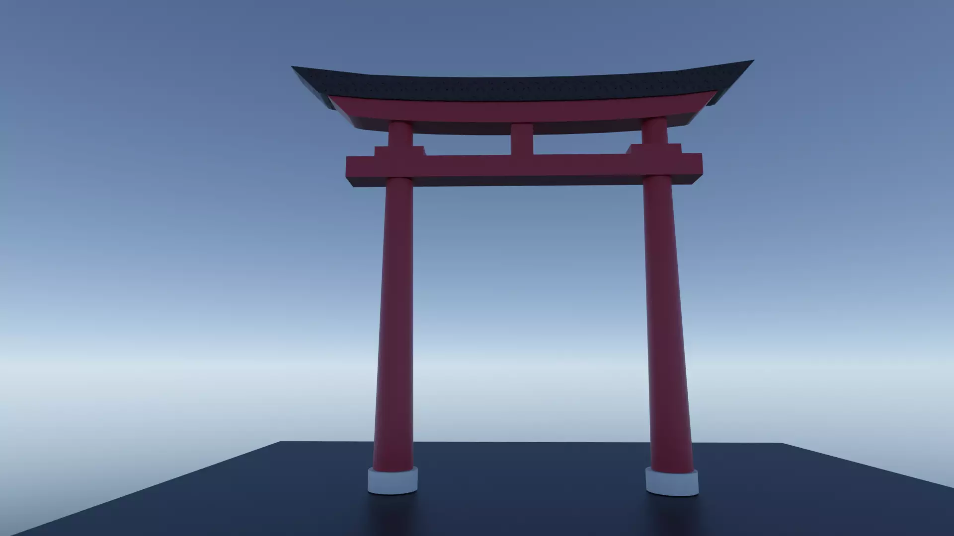 Japanese Red gate-Torii Free low-poly 3D model_0
