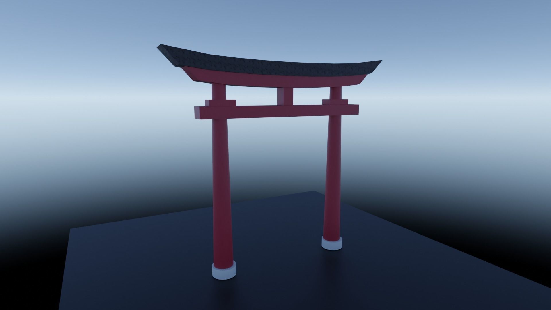 Japanese Red gate-Torii Free low-poly 3D model_1