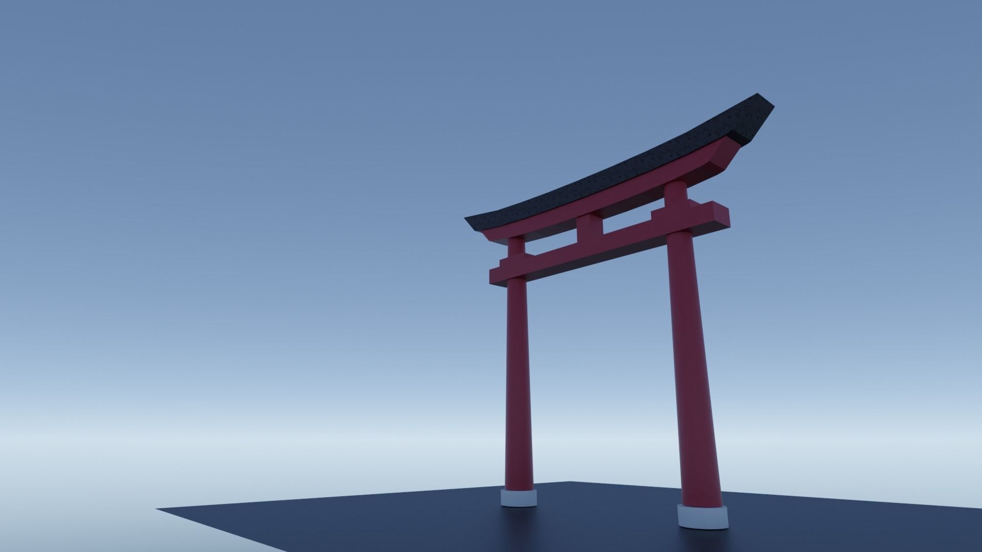 Japanese Red gate-Torii Free low-poly 3D model_2