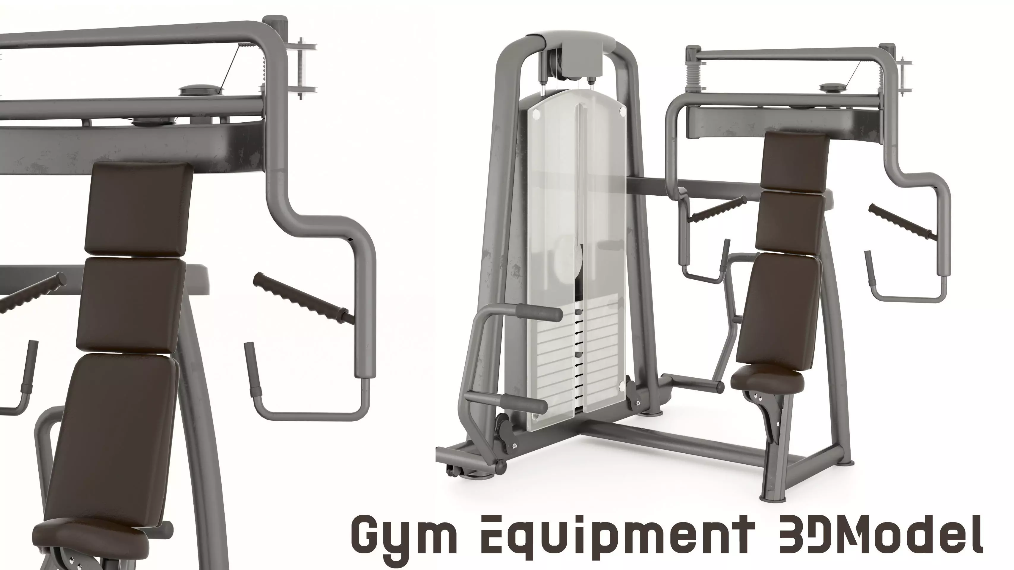 Gym Equipment Seated Chest Press Low-poly 3D model