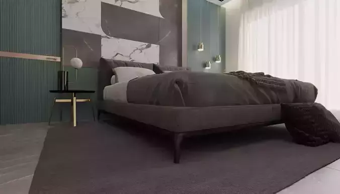 Bedroom interior scene 3D model 3D model