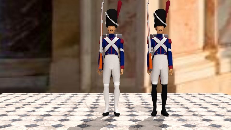 Grenadier de la Garde or Guard Grenadier of Napoleon Low-poly 3D model_1