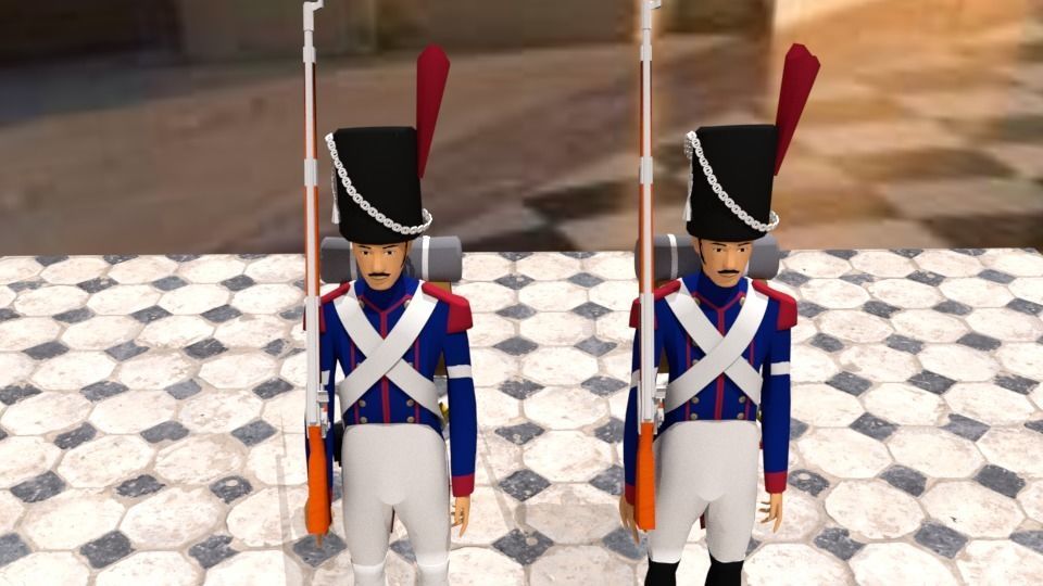 Grenadier de la Garde or Guard Grenadier of Napoleon Low-poly 3D model_3