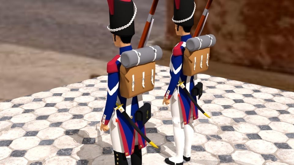 Grenadier de la Garde or Guard Grenadier of Napoleon Low-poly 3D model_4