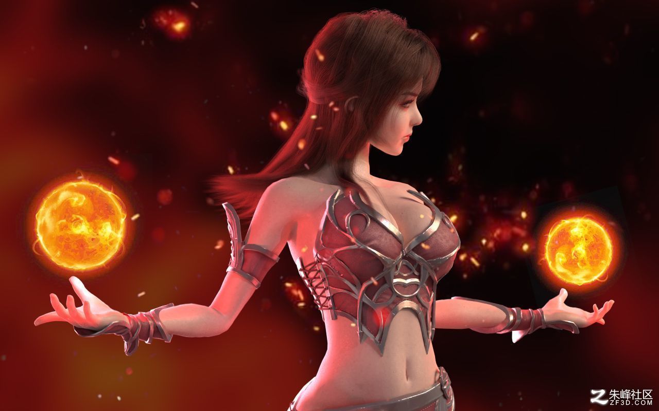 Beautiful female mage model in Zhufeng community Low-poly 3D model_2