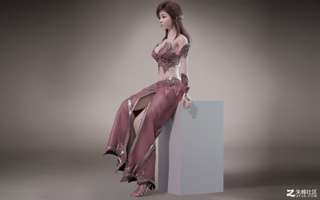 Beautiful female mage model in Zhufeng community Low-poly 3D model_3