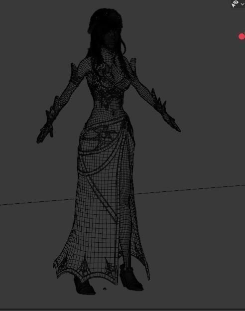 Beautiful female mage model in Zhufeng community Low-poly 3D model_5