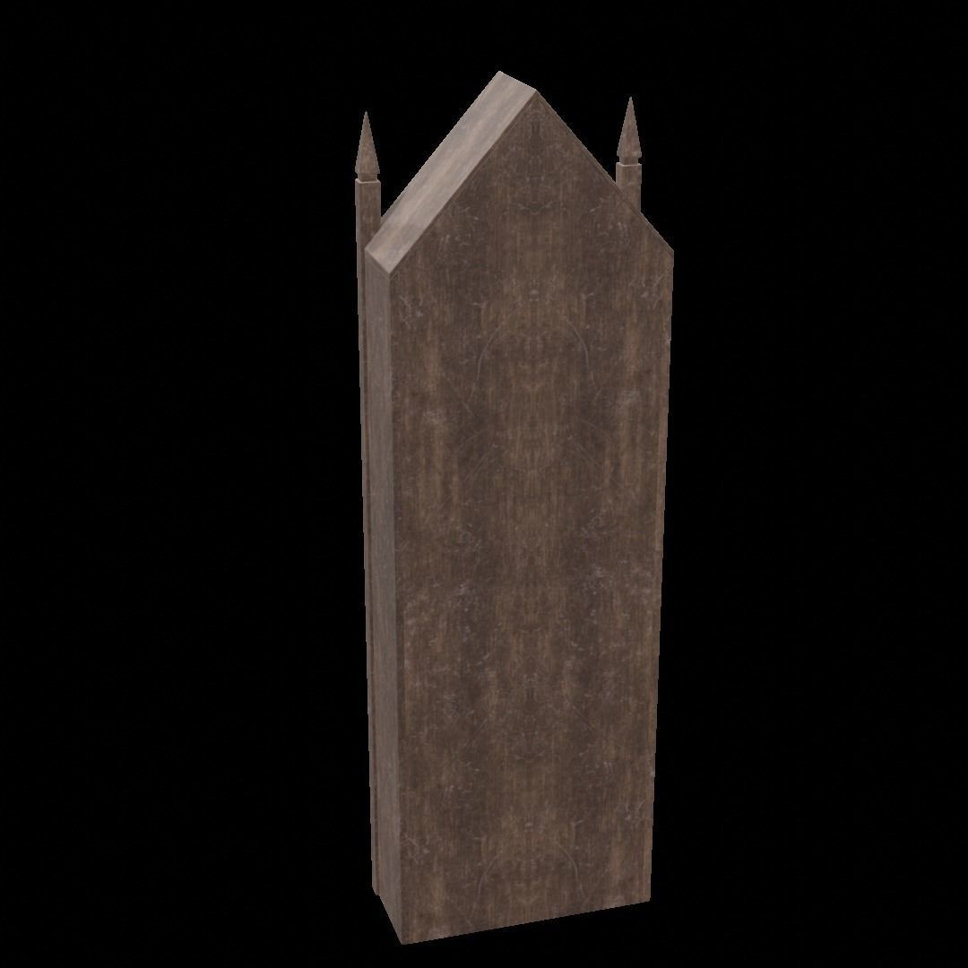 Gothic bookshelf Low-poly 3D model_11