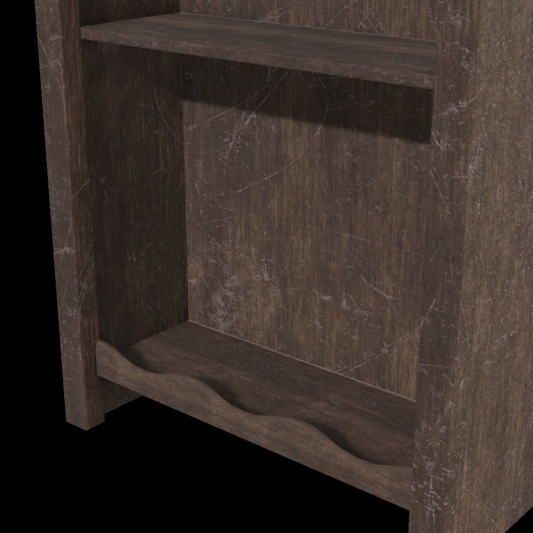 Gothic bookshelf Low-poly 3D model_5