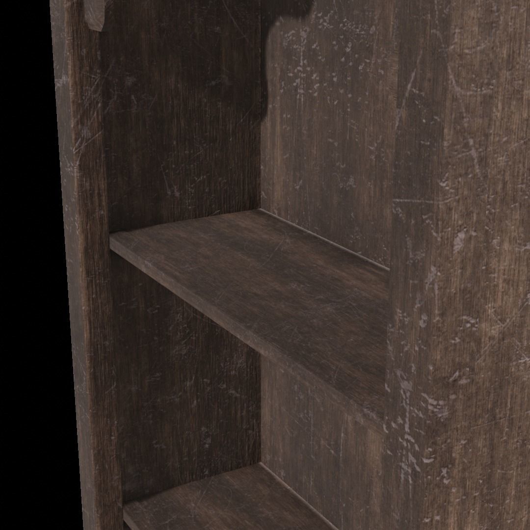 Gothic bookshelf Low-poly 3D model_4