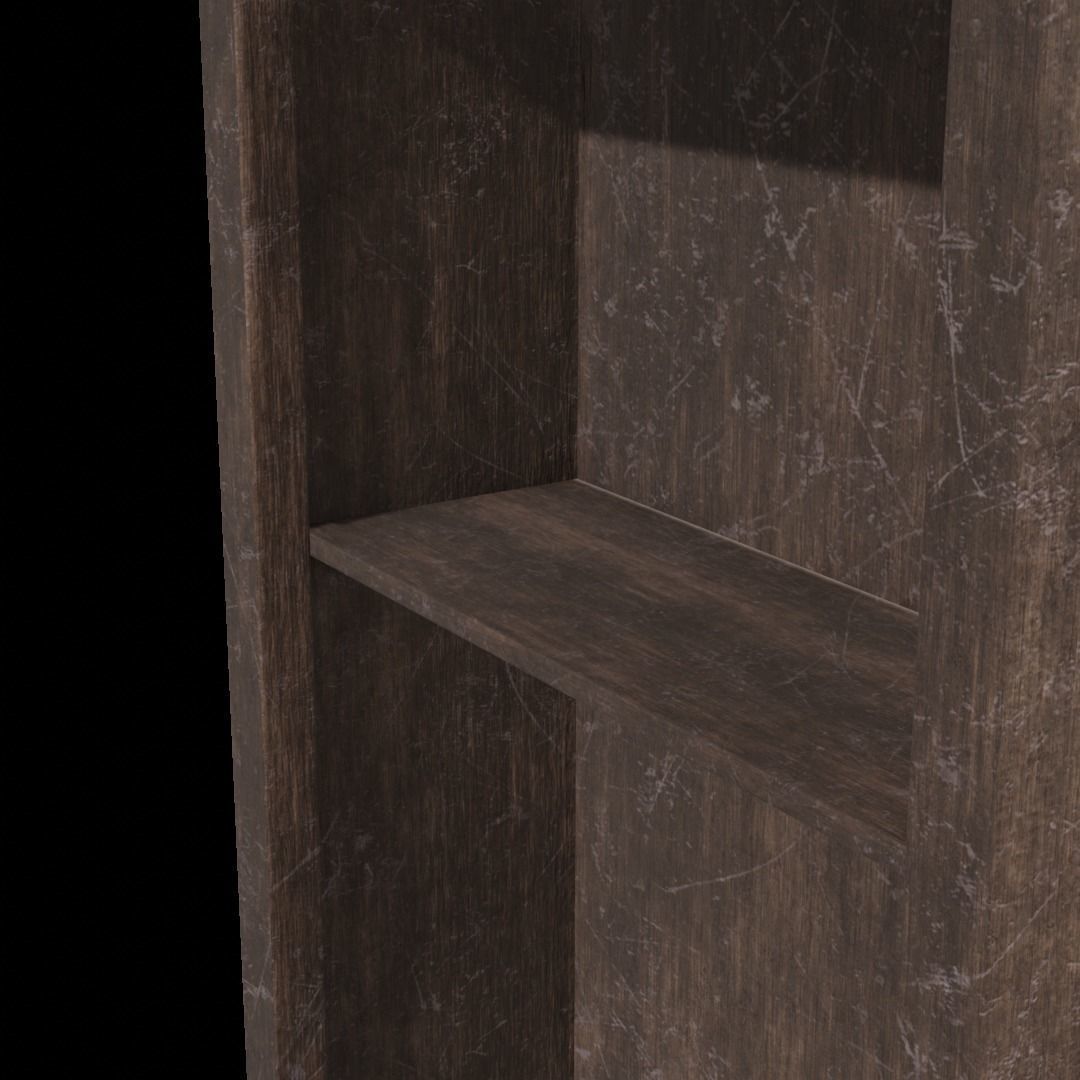Gothic bookshelf Low-poly 3D model_6