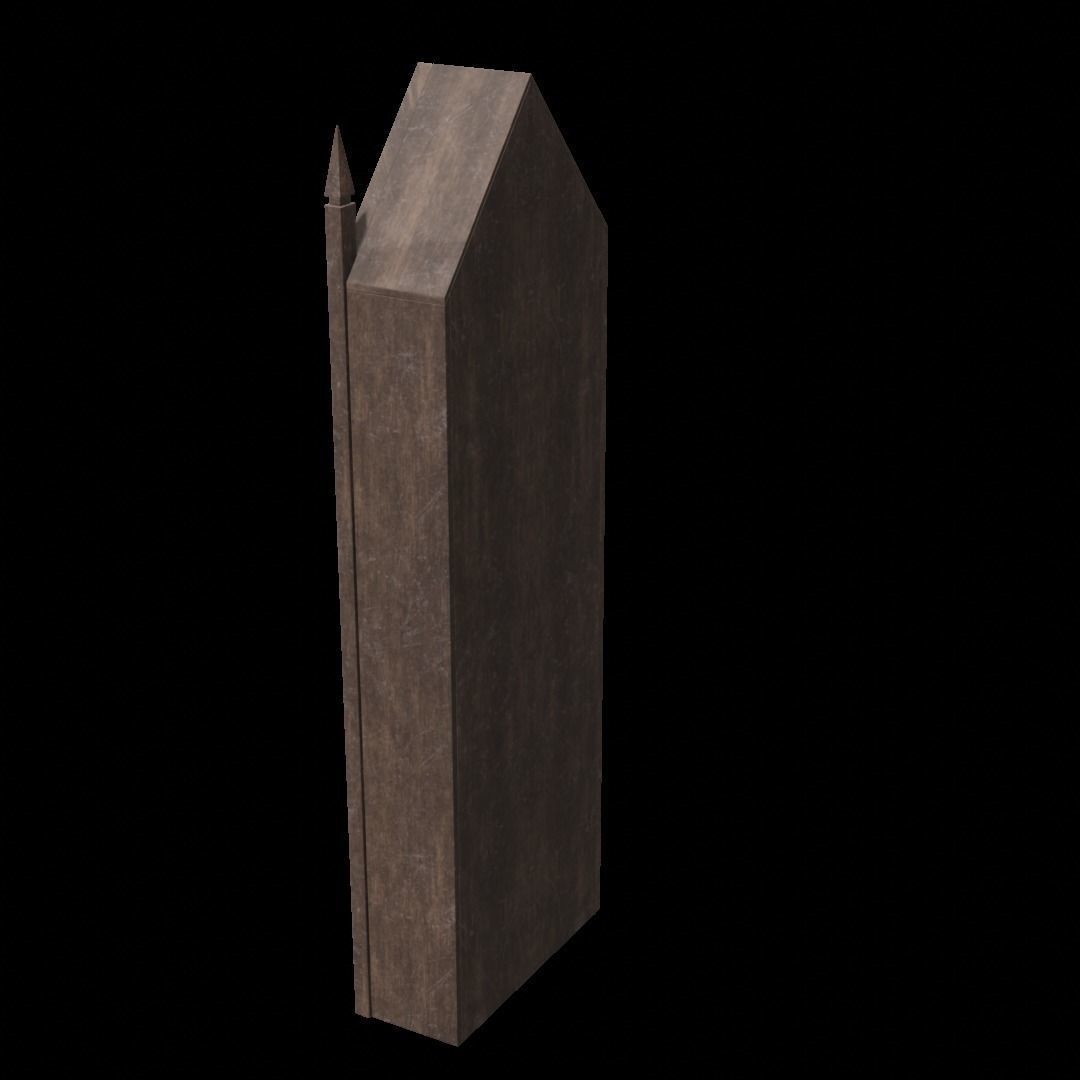 Gothic bookshelf Low-poly 3D model_10