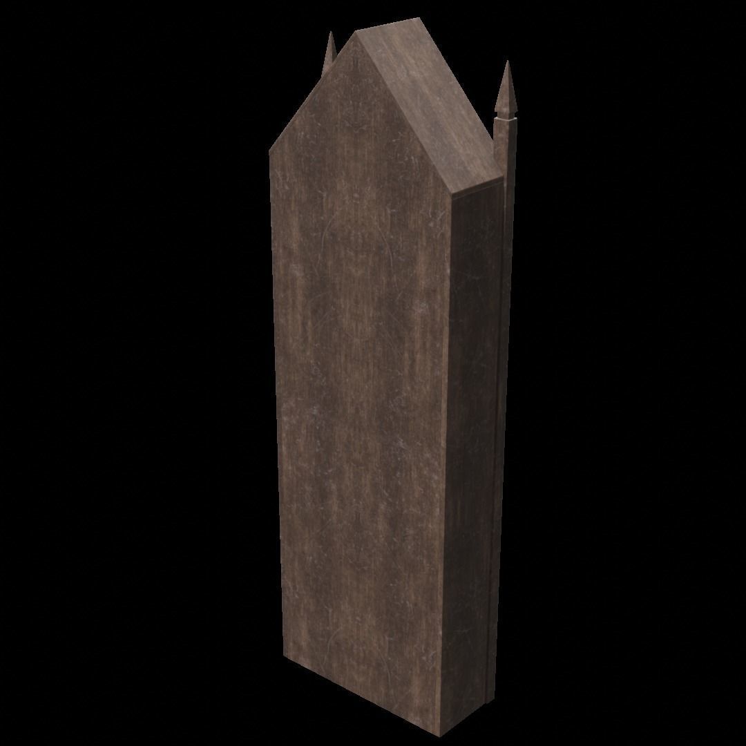 Gothic bookshelf Low-poly 3D model_12