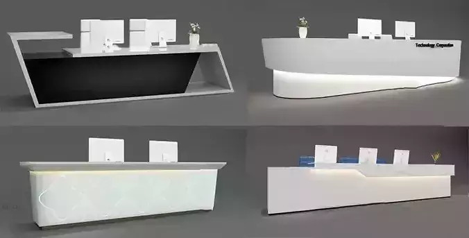 Reception Table White And Black