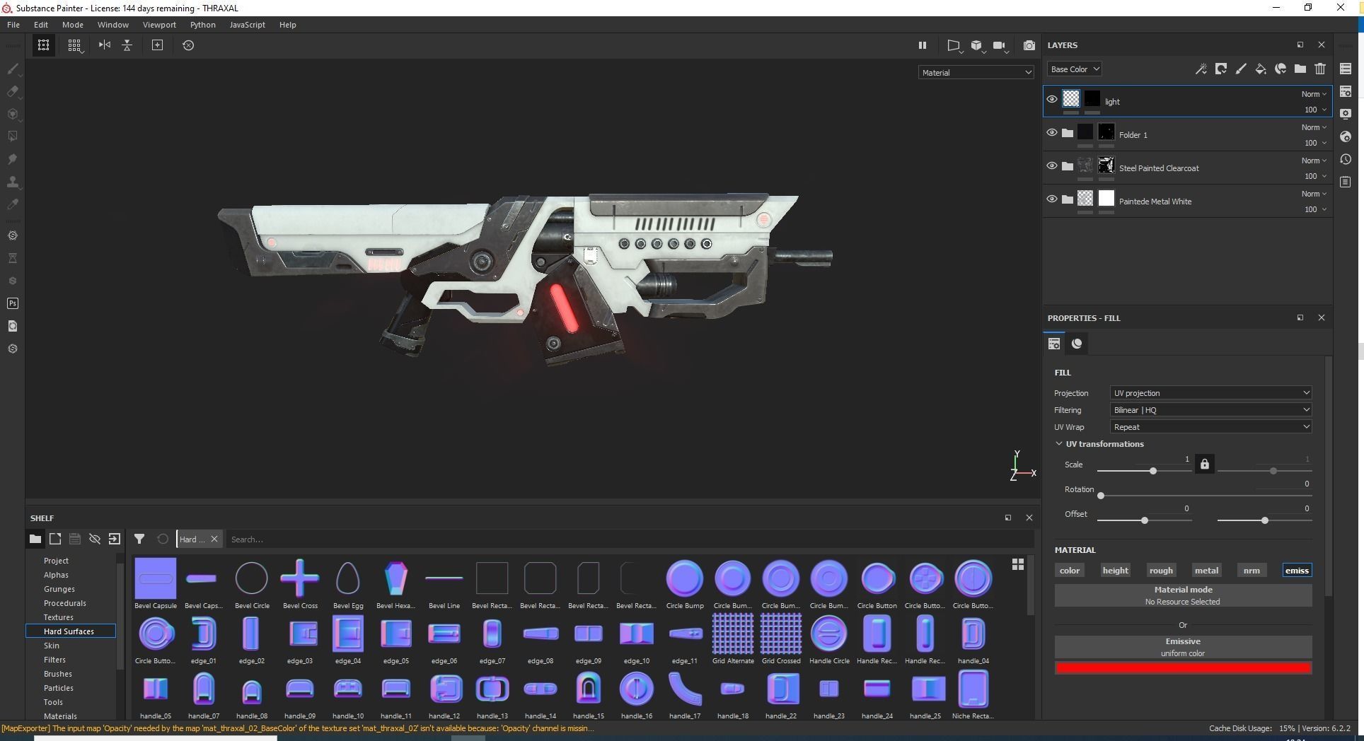 Thraxal Rifle Scifi Game Ready Low-poly 3D model_6