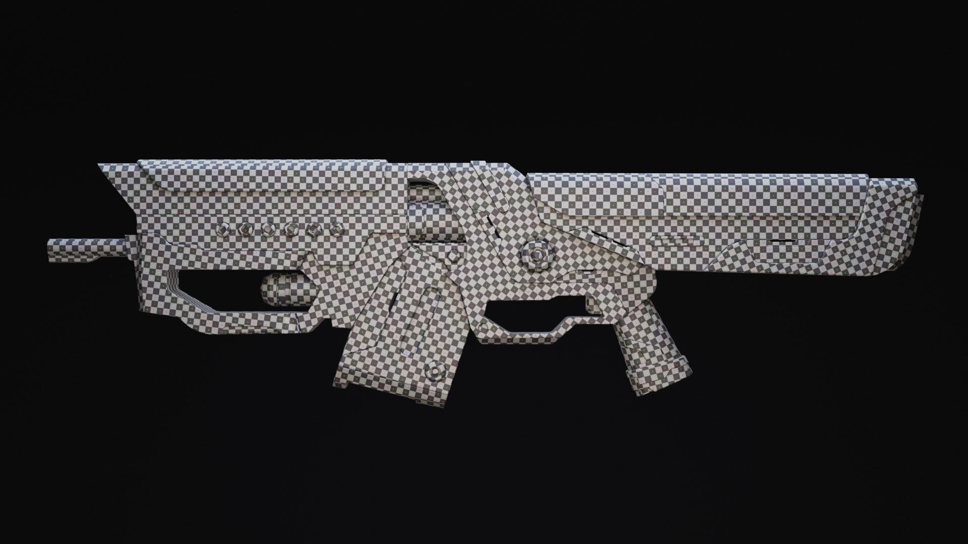 Thraxal Rifle Scifi Game Ready Low-poly 3D model_2