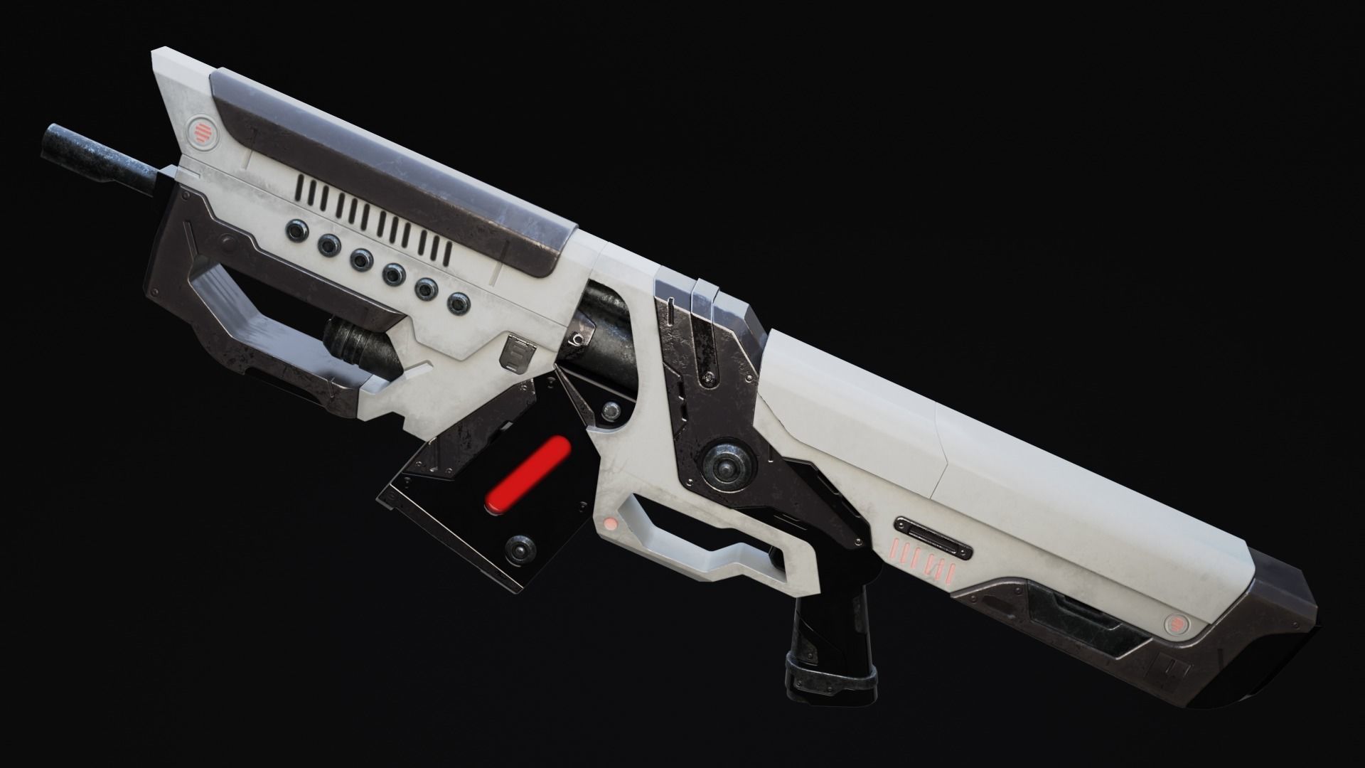 Thraxal Rifle Scifi Game Ready Low-poly 3D model_4