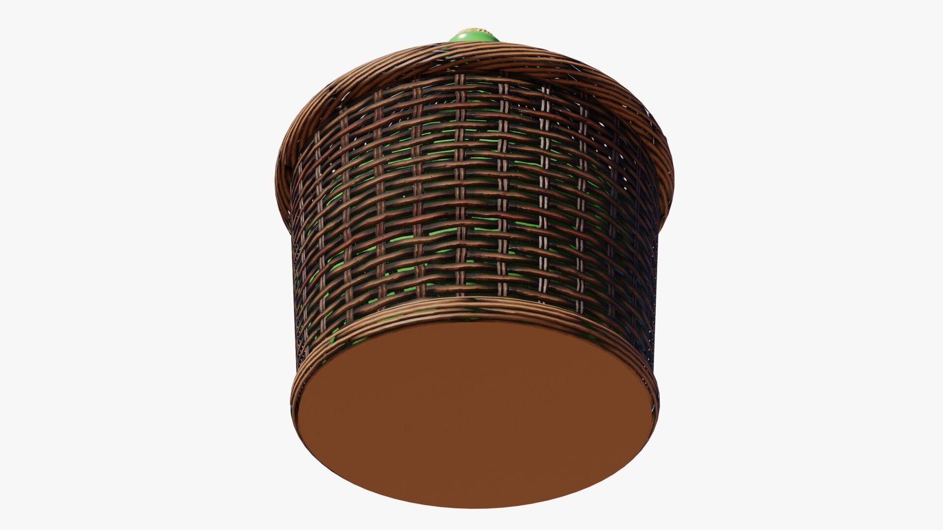 Demijohn wine bottle in wicker basket 3D model_6