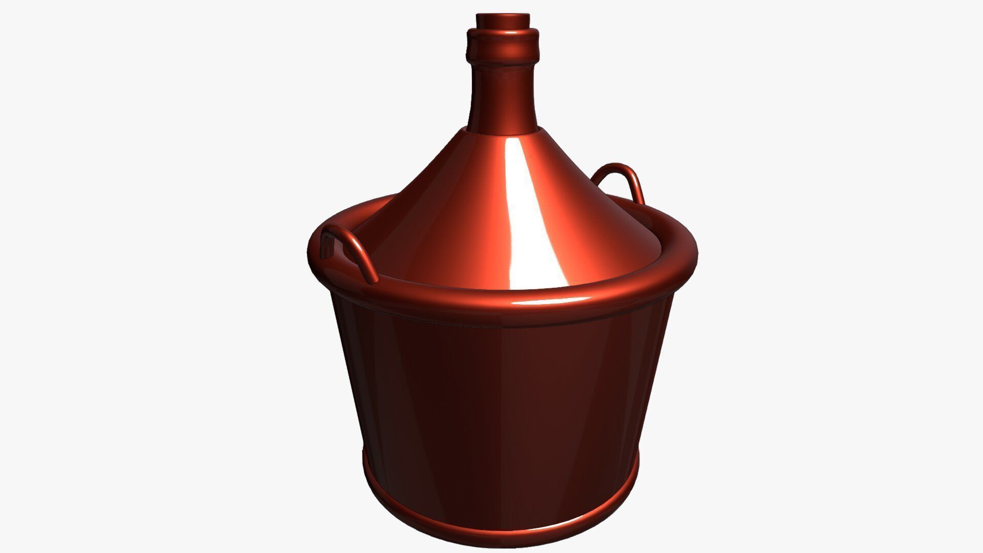 Demijohn wine bottle in wicker basket 3D model_19